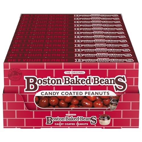 Wonka Boston Baked Beans CandyCoated Peanuts Sweet  Salty 43 Ounce Theater Candy Boxes Pack of 12 - Image 1