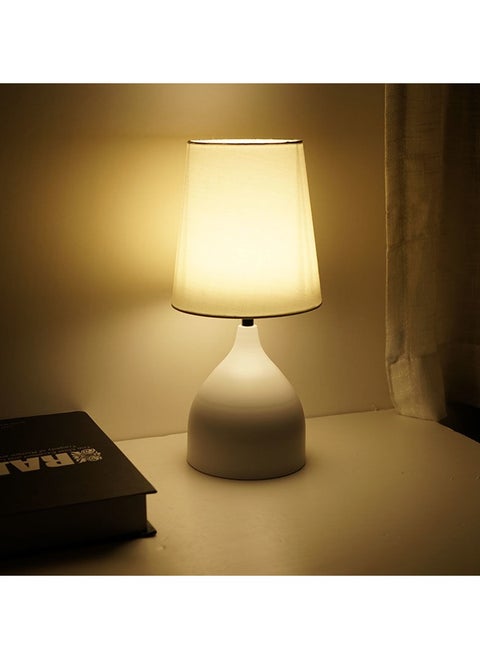 LED Table Lamp Bedside Lamp, 3 Color Temperatures Bulb，Night Light for Bedroom, Study, Living Room（White）