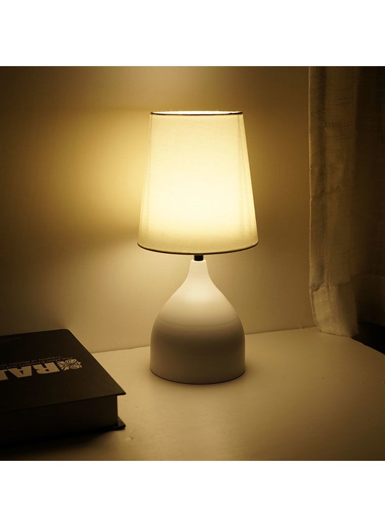 LED Table Lamp Bedside Lamp, 3 Color Temperatures Bulb，Night Light for Bedroom, Study, Living Room（White）