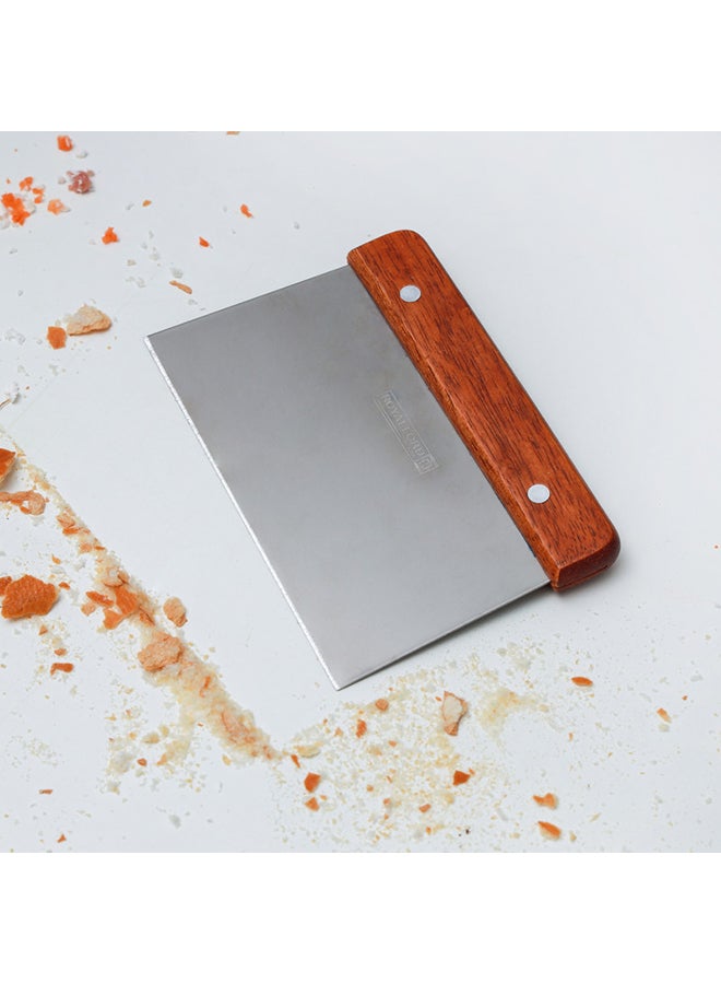 Royalford Stainless Steel Scraper With Hard Wooden Handle Silver/Brown - Image 4