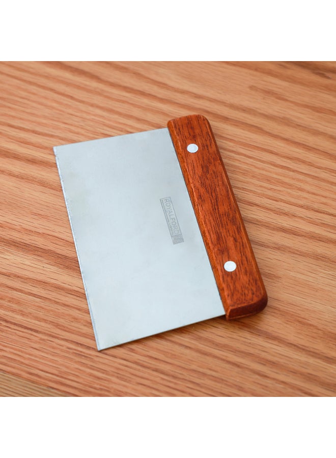 Royalford Stainless Steel Scraper With Hard Wooden Handle Silver/Brown - Image 3