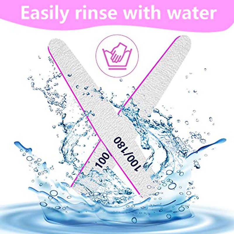 ALKAYAN Nail File 100/180 Grit 12pcs for Acrylic or Poly Extension Gel - Double Sided Emery Boards, Professional Manicure Tools and Styling - Image 5