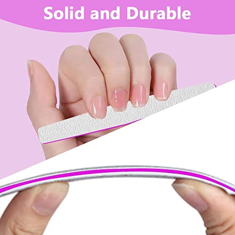 ALKAYAN Nail File 100/180 Grit 12pcs for Acrylic or Poly Extension Gel - Double Sided Emery Boards, Professional Manicure Tools and Styling - Image 3