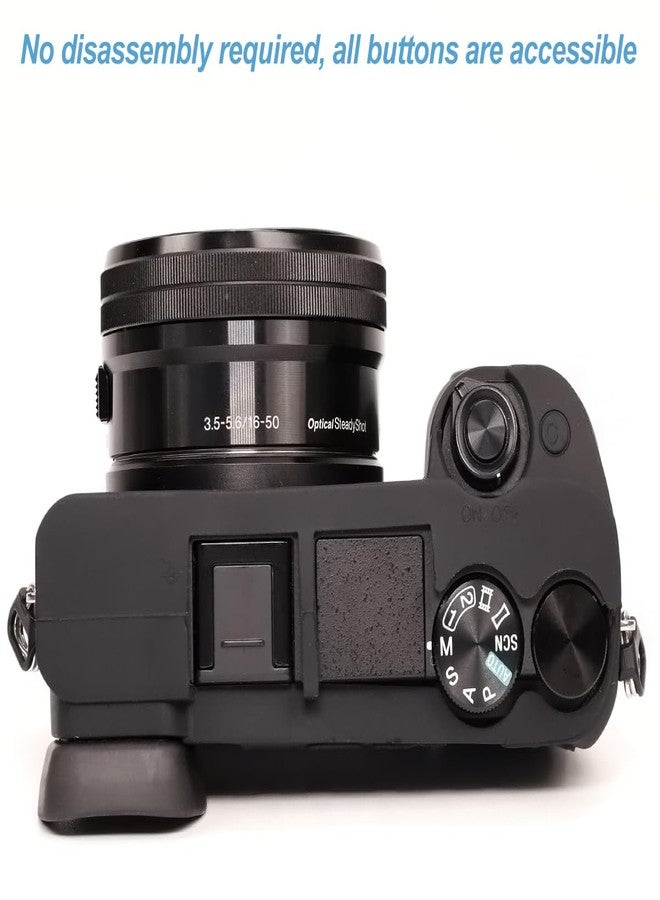 Pocoukate Case for Sony Alpha A6400, A6300, Camera, Soft Silicone Protective Cover Skin with Screen Protector Accessories for Sony Alpha A6400 / 6300 Digital Camera Silicone Cas - Black - Image 5