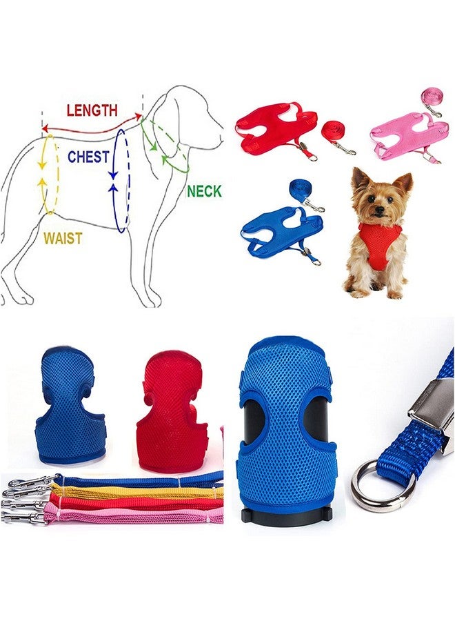 Padded Harness For Small Puppy/Kitten/Cat Vest Harnesses Cat/Dog Training Collar Adjustable Soft Mesh Comfort Padded Vest Harness For Small Dogs, Cat, Puppies 10 Mm Nylon Leash - Color As Vary - Image 5