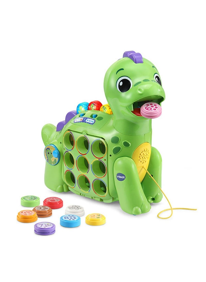 VTech Chomp-along Dino, Musical Toddler Toy, Teaches Numbers, Colours & Food, Interactive Dinosaur Toy for 2, 3, 4+ Year Olds, English Version - Image 1