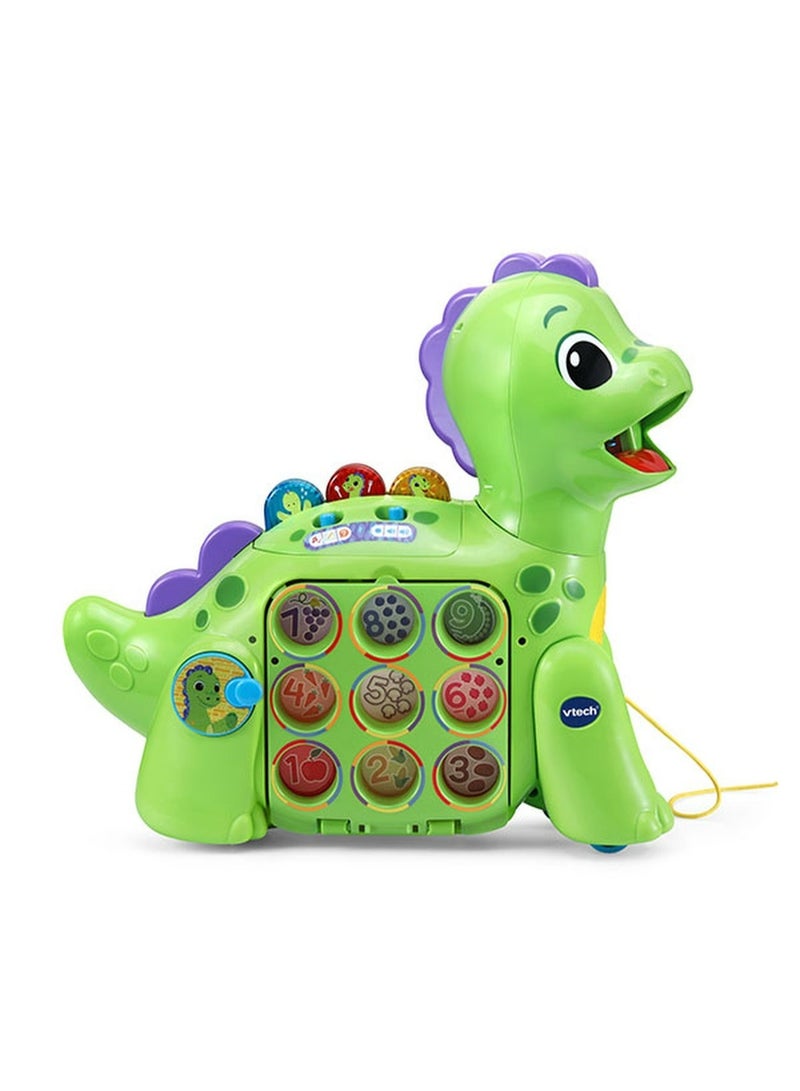 VTech Chomp-along Dino, Musical Toddler Toy, Teaches Numbers, Colours & Food, Interactive Dinosaur Toy for 2, 3, 4+ Year Olds, English Version - Image 4