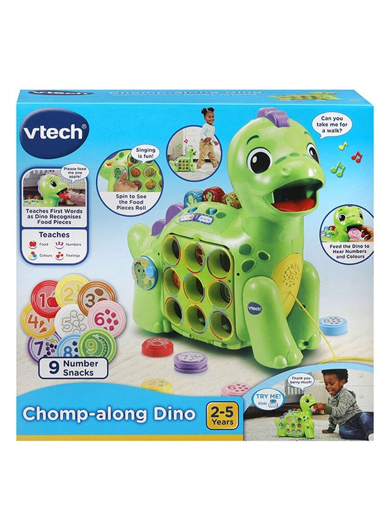 VTech Chomp-along Dino, Musical Toddler Toy, Teaches Numbers, Colours & Food, Interactive Dinosaur Toy for 2, 3, 4+ Year Olds, English Version - Image 5