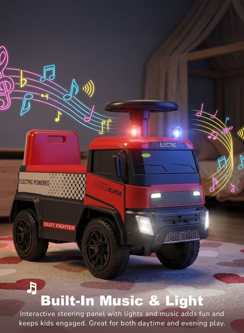 BAYBEE Fire Baby Ride on Car for Kids, Toddler Ride on Baby Car with Smoke, Lights & Music | Fire Engine Kids Push Car for Baby | Children Push Ride on Car for Kids Toddlers 1 to 3 Years Boy Girl Red - Image 4