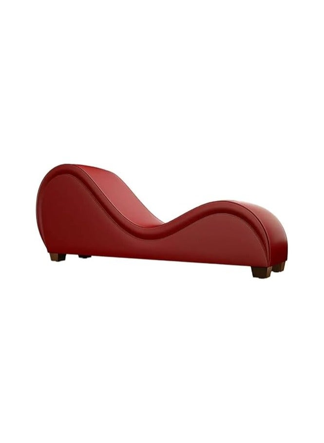 Decorem Comfortable S-Shape Sofa-Chair, Loveseat Bonded Stretch. (Red)