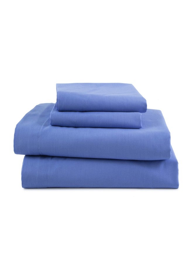 Martex 3 Piece Twin Sheets Set | Twin Bed Sheets Set - Light Weight, Soft Breathable Sheets | Brushed Cotton Rich Blend | Secure-Fit, Wrinkle Resistant, Durable, Easy Care Bed Sheets | Comfy Sheets | Blue - Image 1