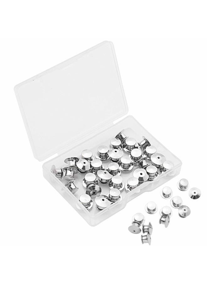 SUBANG 30 Pieces Metal Pin Backs Locking Pin Keepers Locking Clasp with Storage Case - Image 1