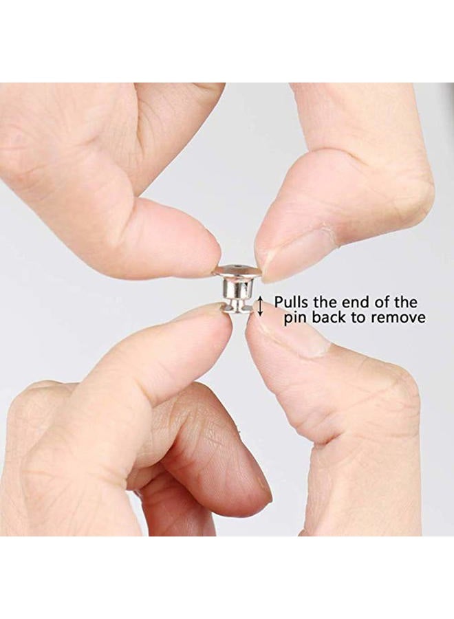 SUBANG 30 Pieces Metal Pin Backs Locking Pin Keepers Locking Clasp with Storage Case - Image 2
