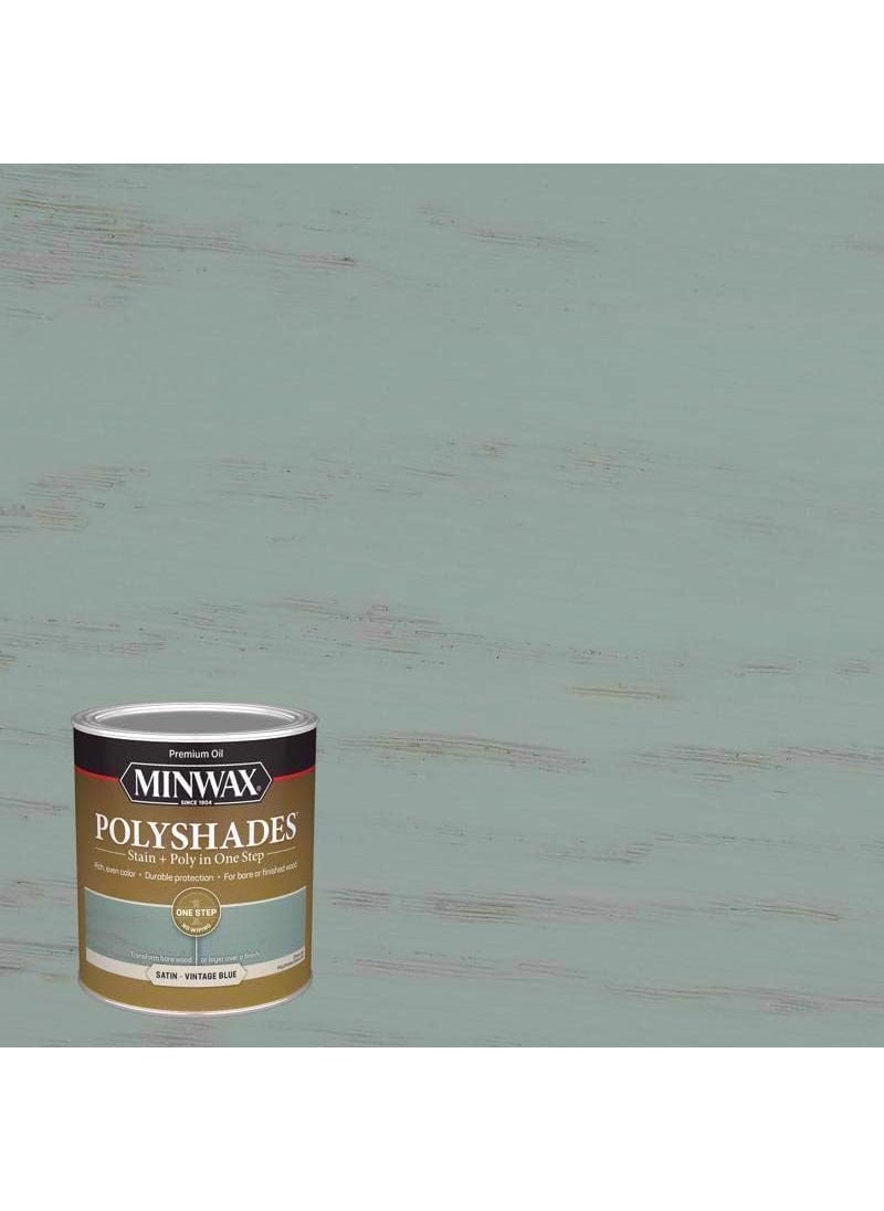 Minwax Minwax Polyshades SemiTransparent Satin Vintage Blue StainPolyurethane Finish 1 qt  - Image 1