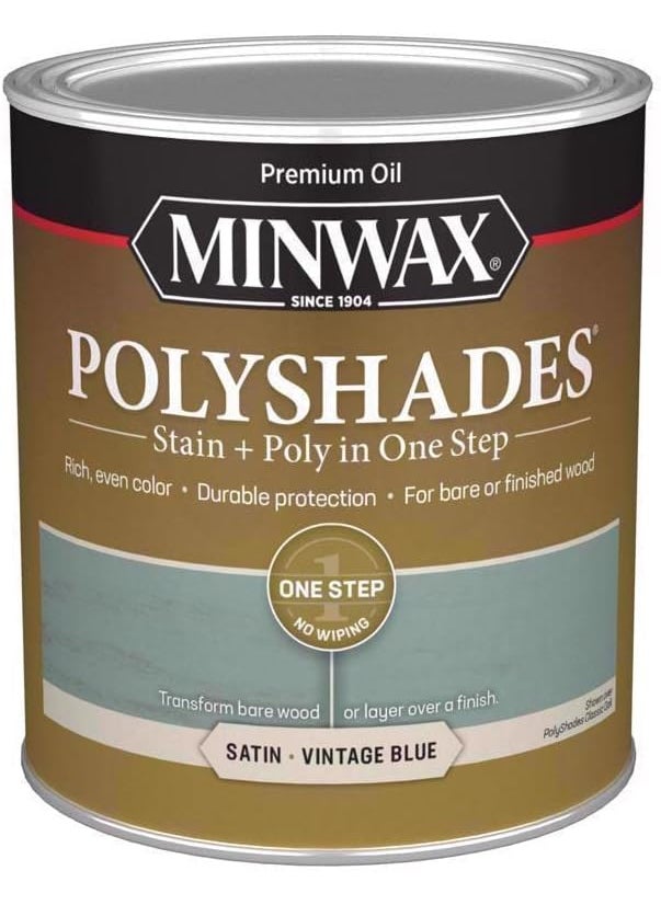 Minwax Minwax Polyshades SemiTransparent Satin Vintage Blue StainPolyurethane Finish 1 qt  - Image 2
