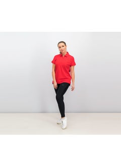 PUMA Women Short Sleeve Training Polo, Red  - Image 3