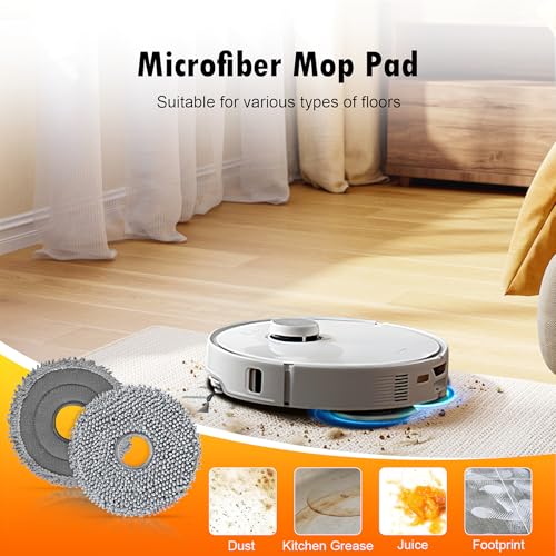 AnDongo 28 Pack Replacement Accessories for Roborock Qrevo Curv/Curv S5X/Qrevo Edge/Edge S5A/Qrevo S5V Robot Vacuum, 2 Pairs Mainbrush 4 Filter 6 Dust Bags 6 Mop Pad 6 Sidebrush 1 Cleaning Brush 1 Screwdriver - Image 5