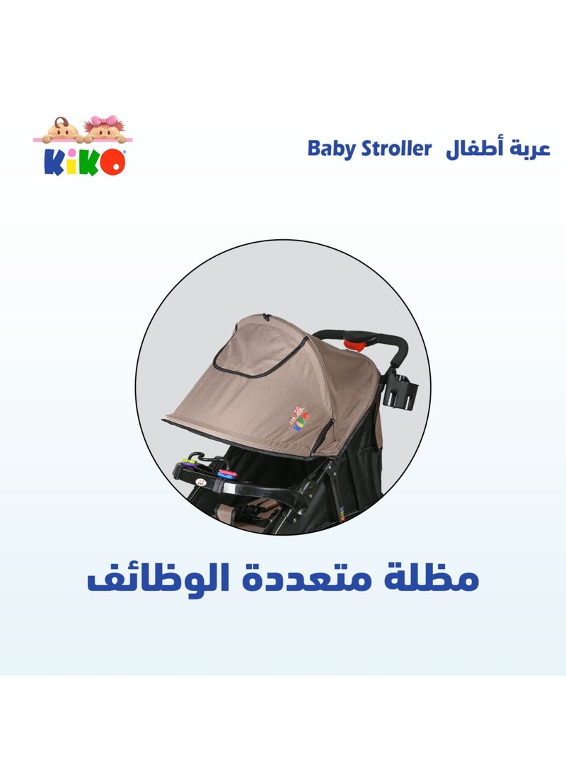 Kiko Comfortable Stroller Toys Tray 6 Wheels, 0 Months +, Beige - Image 4