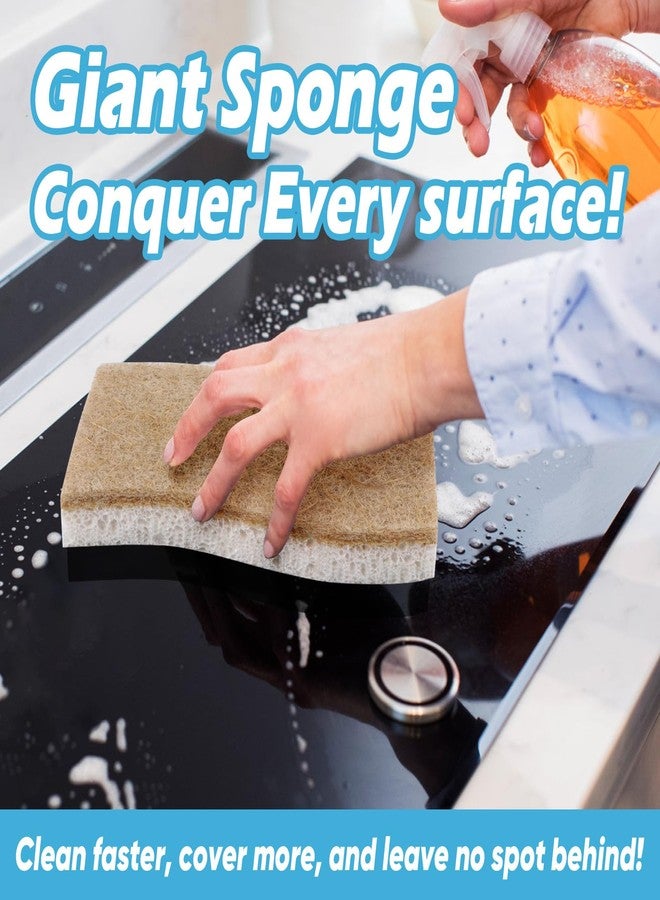 AIDEA XL Non-Scratch Scrub Sponges, 6Count, Natural Sponge for Non Stick Cookware, Sponges Kitchen, Cellulose Cleaning Sponge for Dishes, Kitchen, Bathroom, Household - Image 5