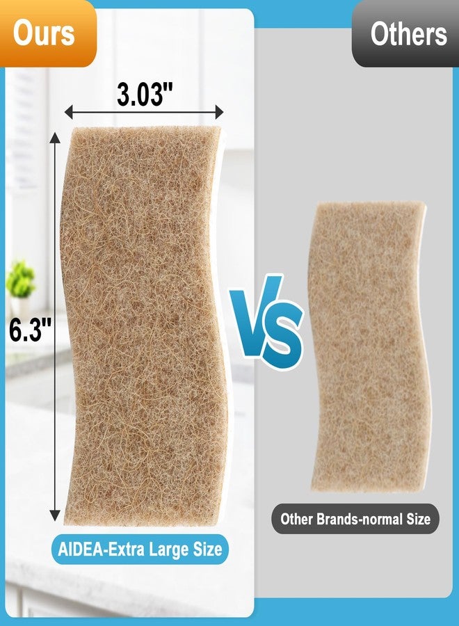AIDEA XL Non-Scratch Scrub Sponges, 6Count, Natural Sponge for Non Stick Cookware, Sponges Kitchen, Cellulose Cleaning Sponge for Dishes, Kitchen, Bathroom, Household - Image 2