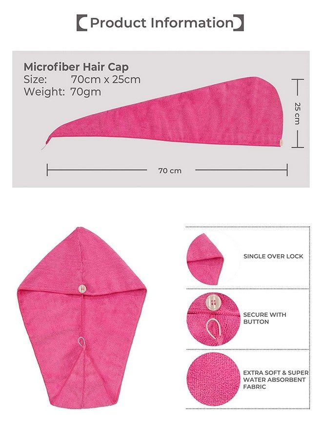 SOFTSPUN Microfiber Hair Cap 70X25 Cm Pink 1 Pcs 340 Gsm! Super Absorbent Quick Dry Hair Turban For Drying All Kinds Of Hair Straight Or Curly Short Or Long Thin Or Thick Hair. - Image 4