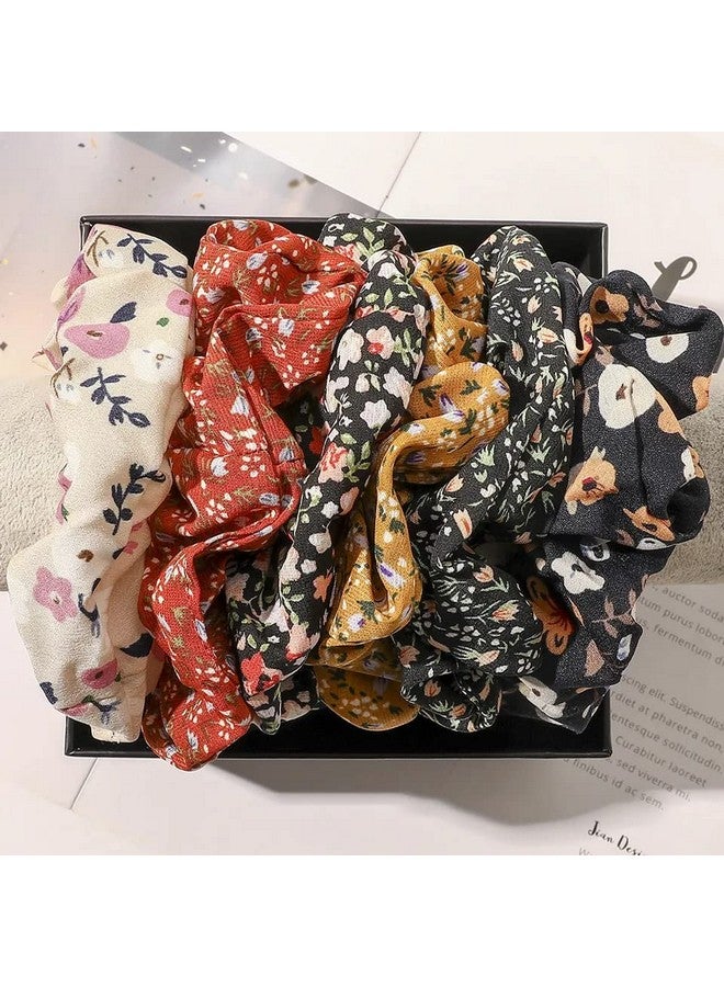Blubby 12 Pcs Chiffon Hair Bands Ponytail Ties Hair Scrunchies Flower Hair Scrunchies Girl Hair Accessory, Great for Casual and Party Dress (12 Random Designs) - Image 4