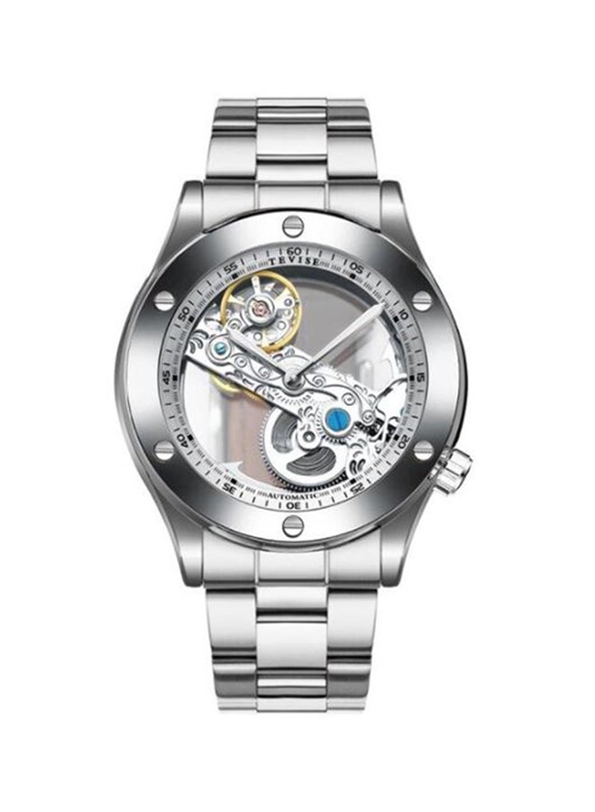 تيفيز ساعة يد بعقارب بسوار من الإستانلس ستيل طراز T824/SS - مقاس 36 مم - لون فضي للرجال - Image 1