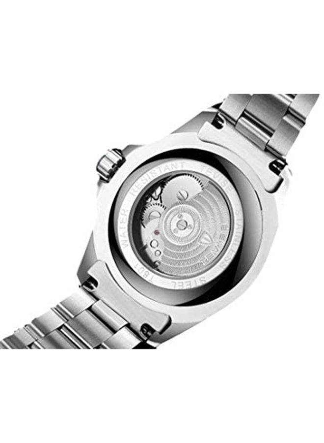 تيفيز ساعة يد بعقارب بسوار من الإستانلس ستيل طراز T824/SS - مقاس 36 مم - لون فضي للرجال - Image 2