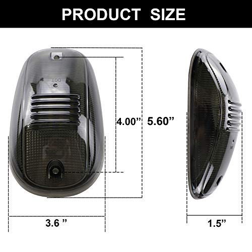 Tresound Cab Roof Top Marker Lights Cover for 2003-2016 Dodge Ram 1500 2500 3500 (Smoked Lens) - Image 3