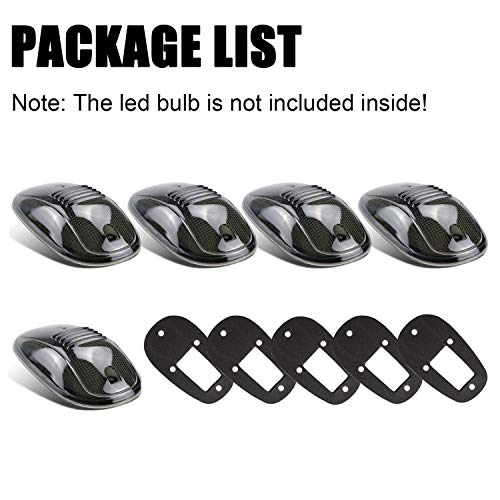 Tresound Cab Roof Top Marker Lights Cover for 2003-2016 Dodge Ram 1500 2500 3500 (Smoked Lens) - Image 5