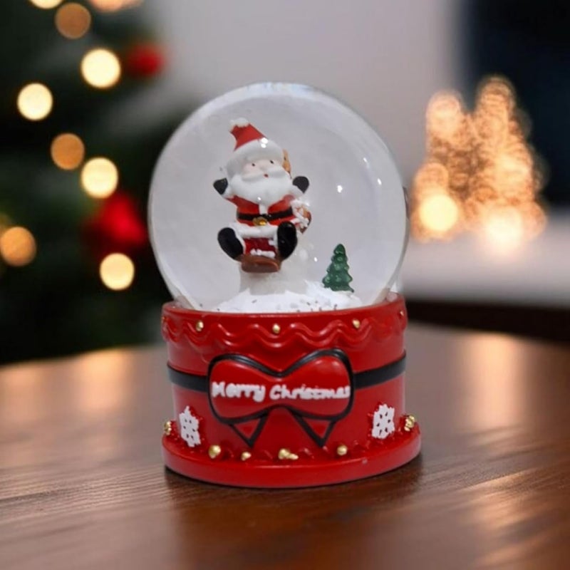 كرة ماء عيد الميلاد المضيئة والمتغيرة الألوان - زينة رأس السنة الجديدة - إضاءة كرة ماء عيد الميلاد (سانتا مع شجرة)