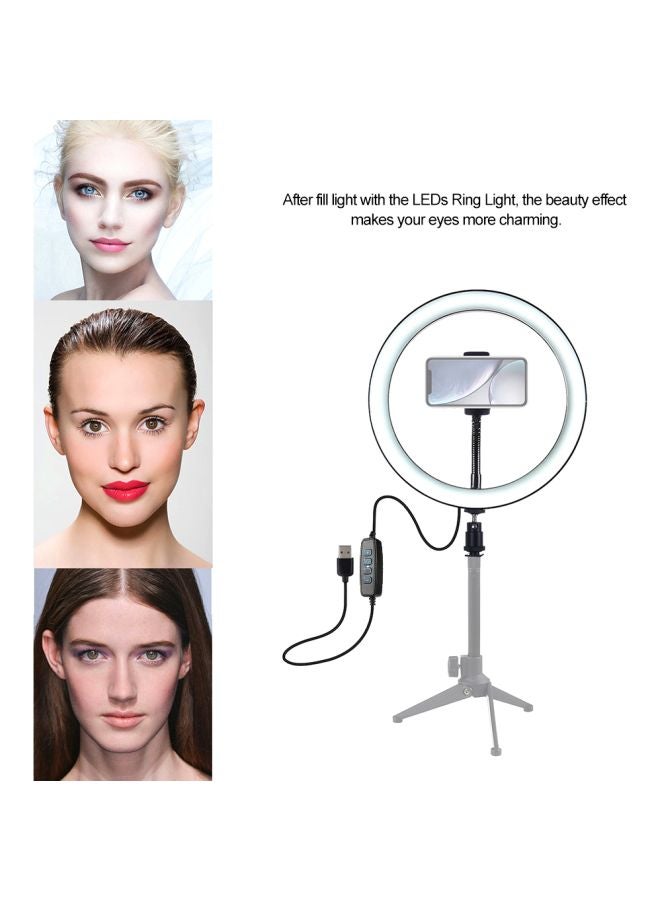 docooler LED Photography Ring Light With Mobile Bracket White/Black - Image 4
