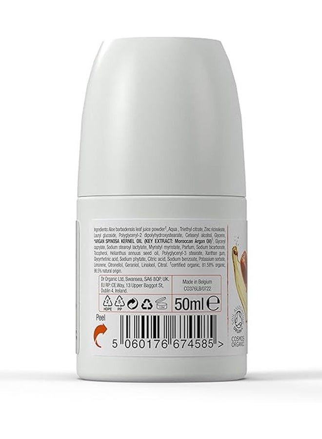 dr.organic Dr. Organic Moroccan Argan Oil Deodorant, Infused With Cosmos Organic Ingredients, Revitalizes And Refreshes 50ml - Image 2