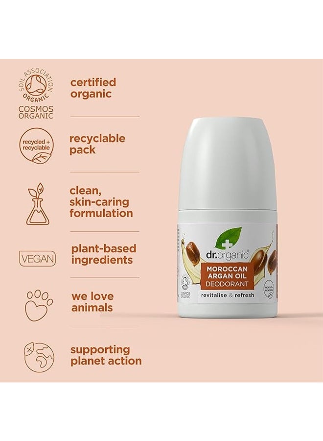 dr.organic Dr. Organic Moroccan Argan Oil Deodorant, Infused With Cosmos Organic Ingredients, Revitalizes And Refreshes 50ml - Image 4