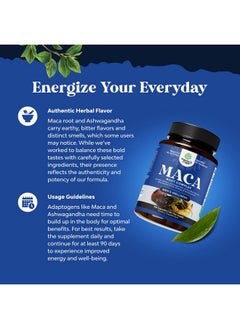 Natures Craft Potent Black Maca Root Capsules for Men - Herbal Wellness Supplement with Siberian Ginseng Ashwagandha and Black Maca Root - Men’s Wellness Supplement to Support General Health (60 Servings)  - Image 1