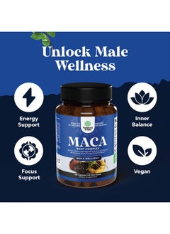 Natures Craft Potent Black Maca Root Capsules for Men - Herbal Wellness Supplement with Siberian Ginseng Ashwagandha and Black Maca Root - Men’s Wellness Supplement to Support General Health (60 Servings)  - Image 3