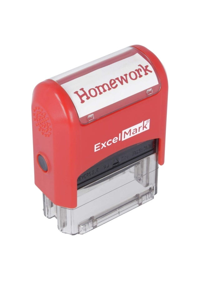 Excelmark Self-Inking Rubber Teacher Grading Stamp - Homework - Image 1