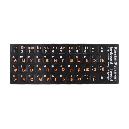 RADIONICS Russian Orange Letters Keyboard Cover Sticker Protector for 10-17" Laptop PC - Image 1