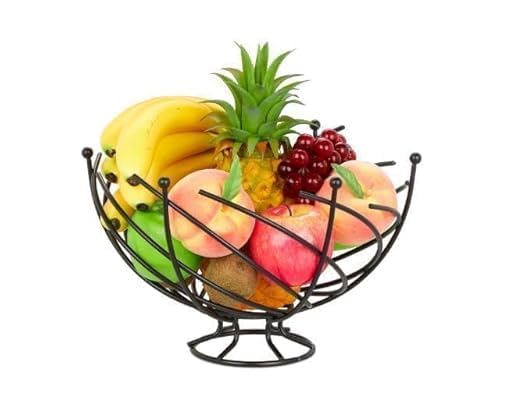 NIYANTA Wired Fruit Basket Tier Steel Fruit Basket for Dining Table, Fruit Bowl for Kitchen, Countertop Fruit Stand for Home, Vegetable Basket for Kitchen, Fruit and Vegetable (Fruit Basket) - Image 1
