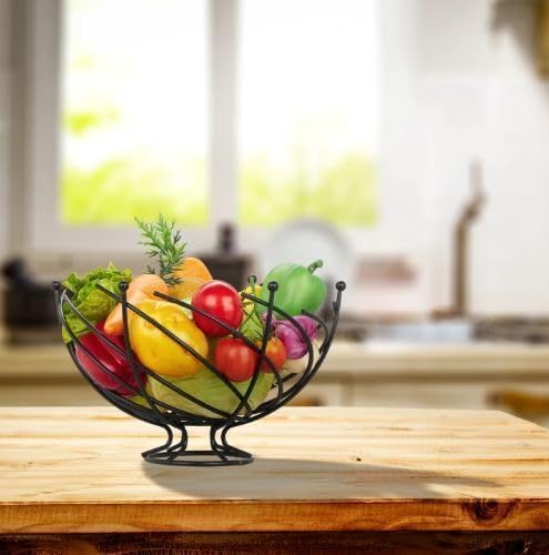 NIYANTA Wired Fruit Basket Tier Steel Fruit Basket for Dining Table, Fruit Bowl for Kitchen, Countertop Fruit Stand for Home, Vegetable Basket for Kitchen, Fruit and Vegetable (Fruit Basket) - Image 5