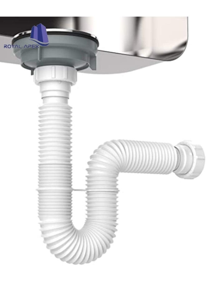 Royal Apex Flexible Drain Pipe Extension Bathroom Wash Basin And Kitchen Sink Expended Drain Tube Hose 1 1/2 Inch  - Image 4