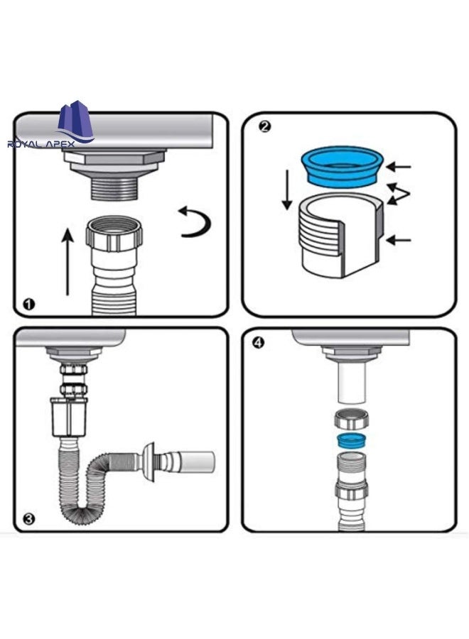 Royal Apex Flexible Drain Pipe Extension Bathroom Wash Basin And Kitchen Sink Expended Drain Tube Hose 1 1/2 Inch  - Image 5