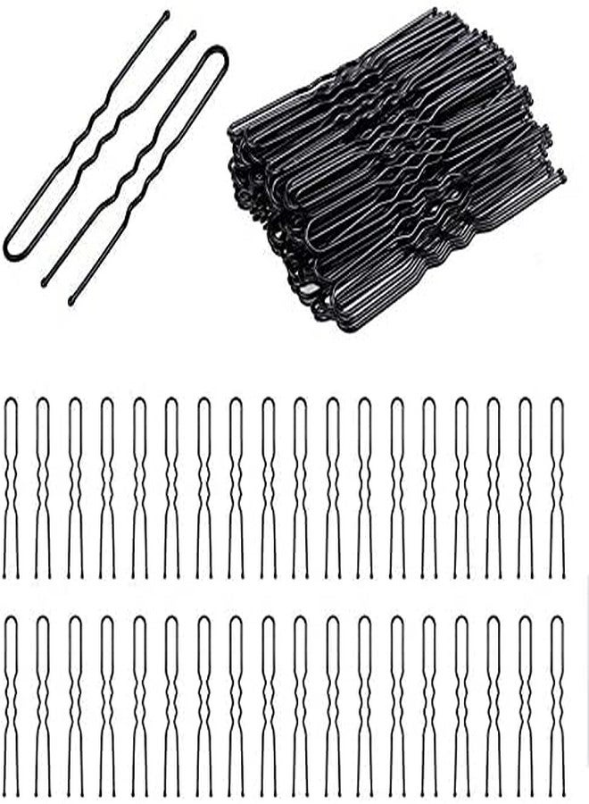 HRBS Women's/Girls/Ladied/Bride/Bun Maker Premium U Shaped Hair Pins for Buns for All Hair Types Hair (Black, 2.4 Inch)- Pack of 100 - Image 1