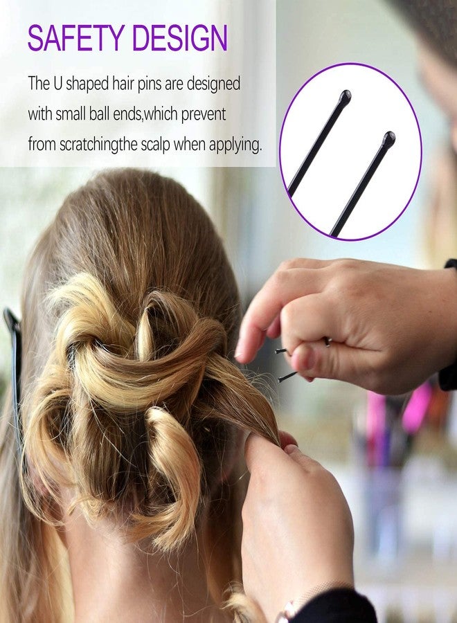HRBS Women's/Girls/Ladied/Bride/Bun Maker Premium U Shaped Hair Pins for Buns for All Hair Types Hair (Black, 2.4 Inch)- Pack of 100 - Image 3