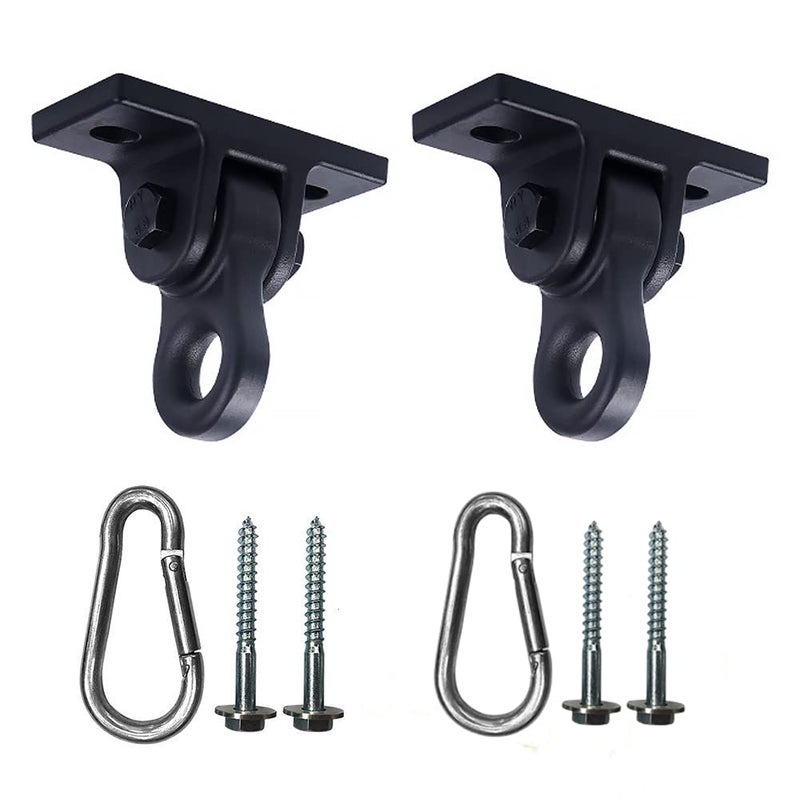 ABUSA Heavy Duty Black Swing Hangers Screws Bolts Included Over 5000 lb Capacity Playground Porch Yoga Seat Trapeze Wooden Sets Indoor Outdoor 2 Pack - Image 1