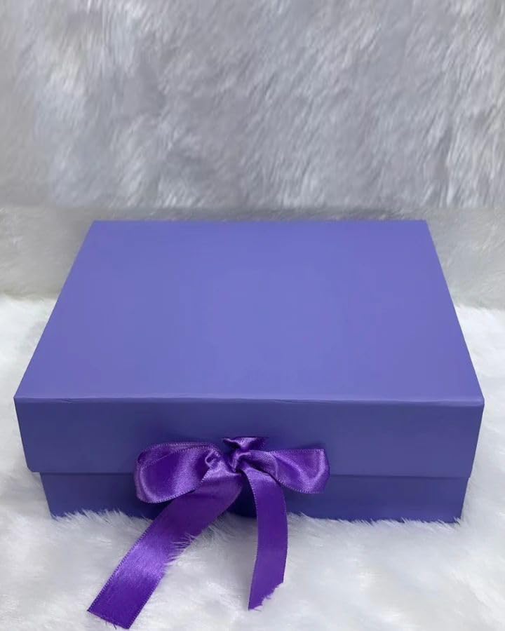 MEXZA Gift box Foldable collapsible Hardboard Rakhi Empty Box with Satin Ribbon Multipurpose Decorative Hamper Box Holds 10 kg Presents Reuse Valentine (30x 26 x 8 cm-large) - Image 3