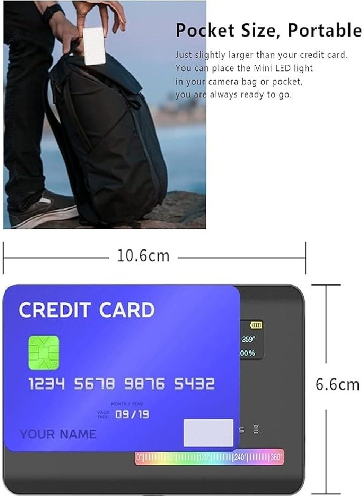 مصباح فيديو VL120 RGB، مصباح فيديو LED للكاميرا، بطارية مدمجة قابلة لإعادة الشحن 3100 مللي أمبير/ساعة، 360 لونًا كاملًا مع 20 تأثير إضاءة، لوحة LED، لمدونات التصوير الفوتوغرافي (أسود) - Image 3