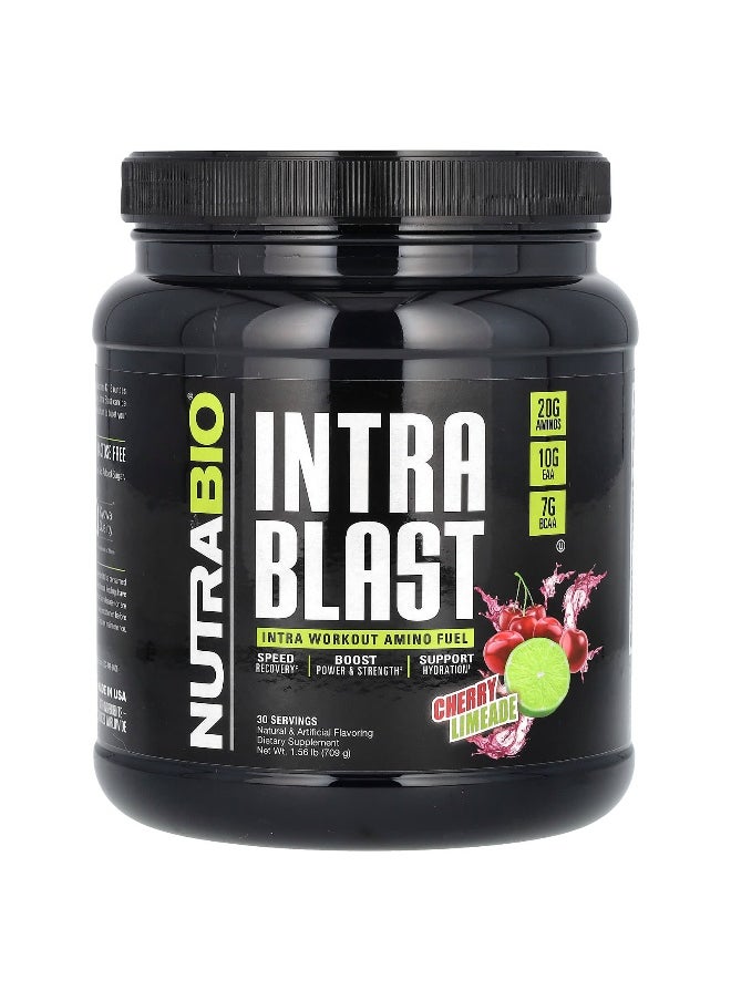 NutraBio NutraBio, Intra Blast, Intra Workout Amino Fuel, Cherry Limeade, 1.56 lb (709 g)  - Image 1
