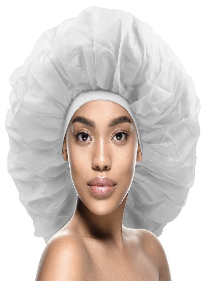 Donna Super Jumbo Day & Night Cap Silk Bonnet for Women, Satin Bonnet for Sleeping Hair Cap Shower Cap for Women Grey Color, 1pc - Image 1