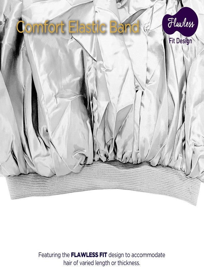 Donna Super Jumbo Day & Night Cap Silk Bonnet for Women, Satin Bonnet for Sleeping Hair Cap Shower Cap for Women Grey Color, 1pc - Image 4